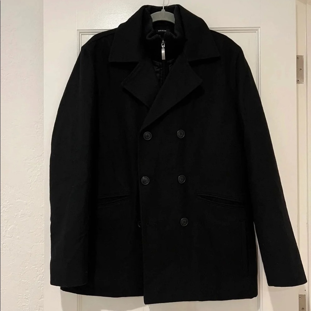Mens Wool Black Peacoat